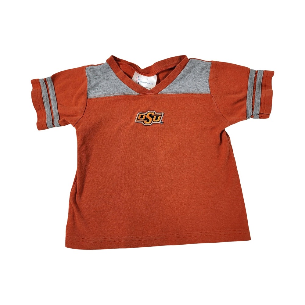 Two Feet Ahead Oklahoma State OSU Cowboys Infant Orange Jersey Tee Shirt Size 3
